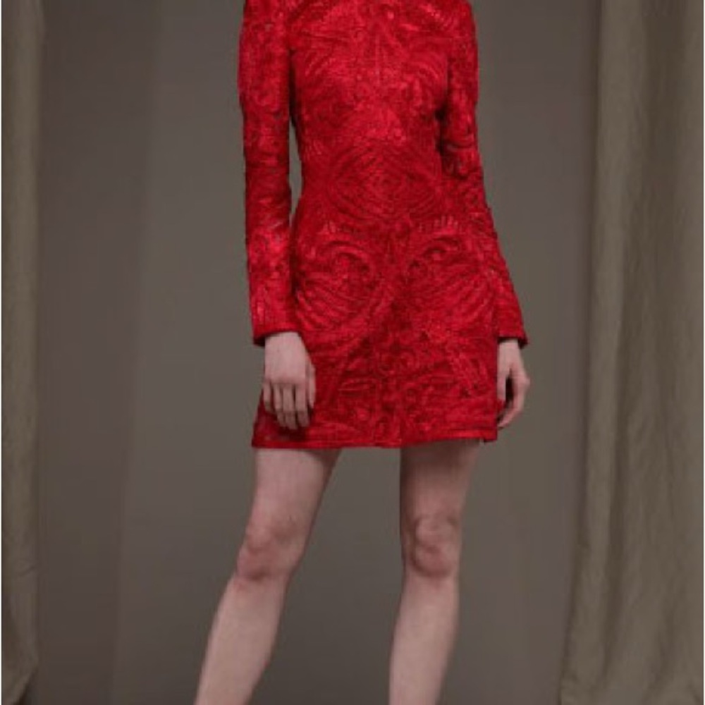 Naeem Khan Vibrant Red Mini Dress New 10